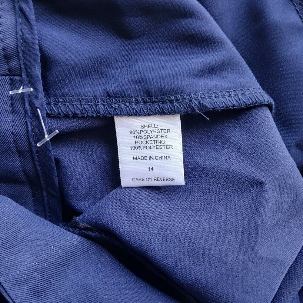 NY&C New York & company Navy Blue Size 14 Women's Dress Pants 17.5"×40" Office - Picture 2 of 6